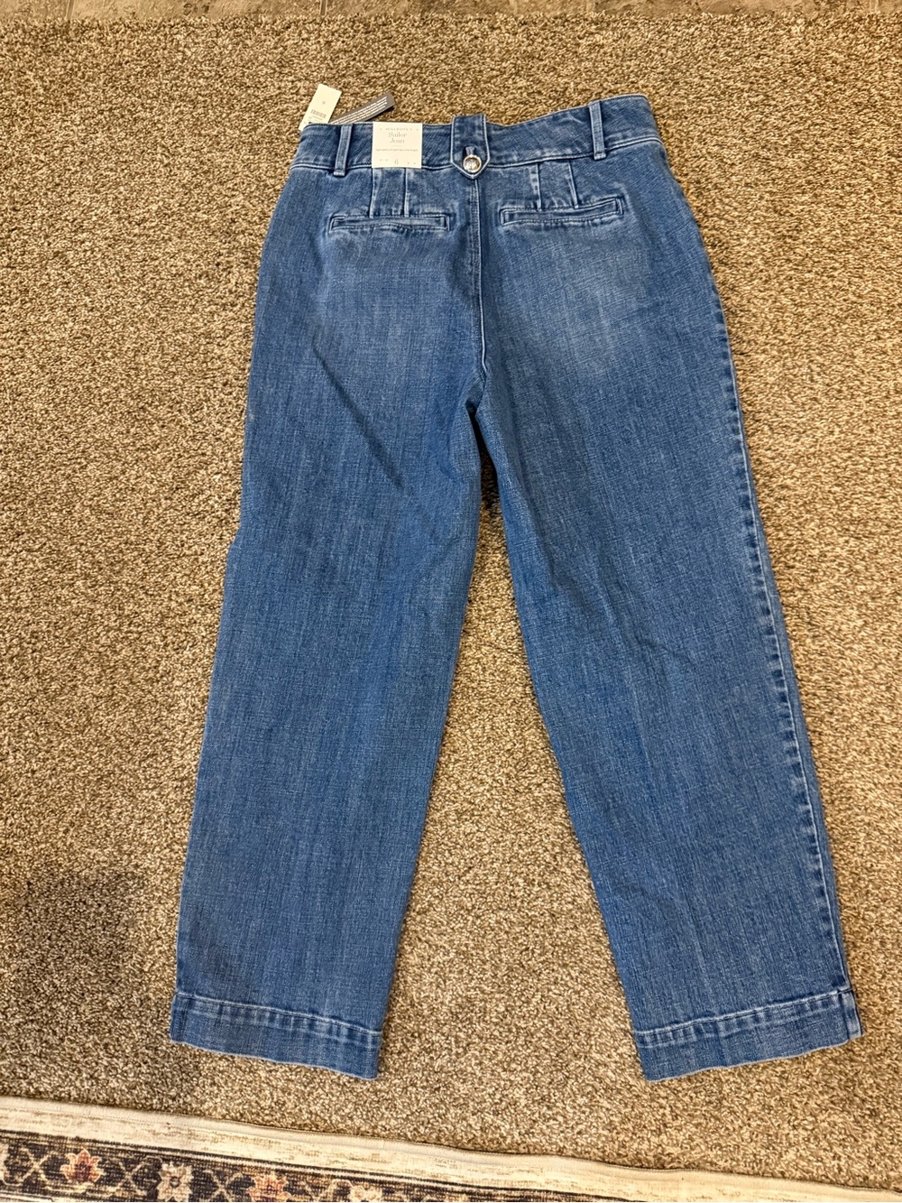 Talbots Medium Blue High-Rise Button-Front Ankle Jeans - Picture 3 of 7